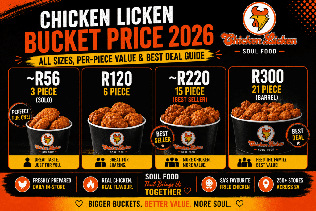 chicken licken bucket price