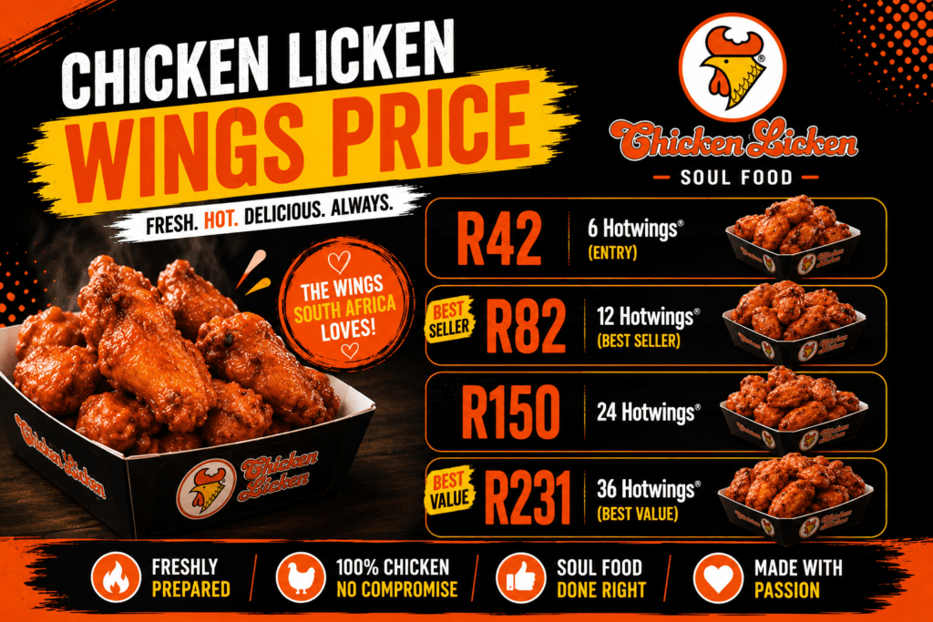 chicken licken wings price